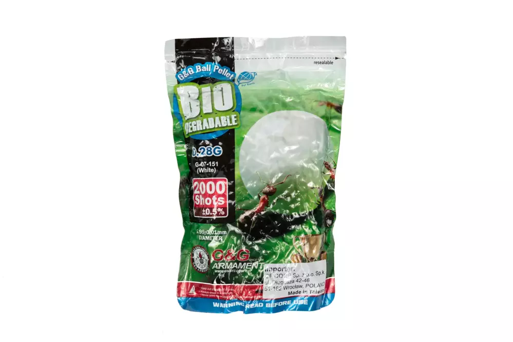 Billes biodegradable 0.28g G&G 2000 pièces