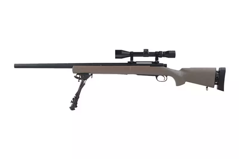 Fusil airsoft fusil de sniper SW-04 (avec lunette et bipied) - bronzé
