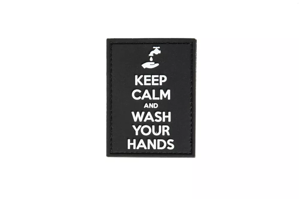 Patch 3D Keep Calm and Wash Your Hands - noir