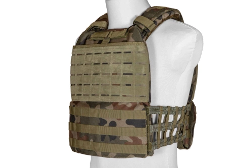 GFT Tactical MOLLE Laser-Cut Plate Carrier Tactical Vest - Polish Woodland