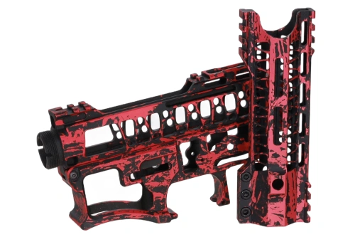 Specna Arms x Mancraft CNC Speedsoft Splash Anodised kit voor M4/M16 replica's zwart-rood