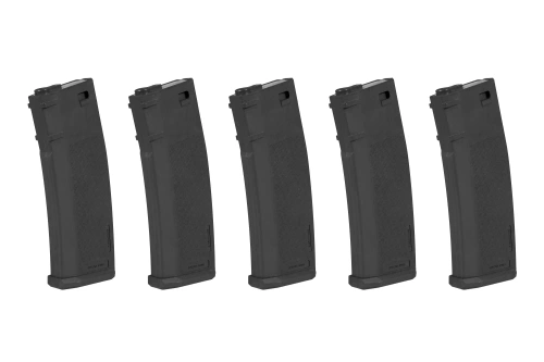 Zestaw 5 magazynków S-Mag Mid-Cap do M4/M16 125 kulek - Czarny