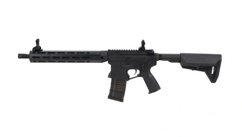 King Arms x Lancer Systems airsoft Carbine L15 LCH7 12" Faux Carbon Black