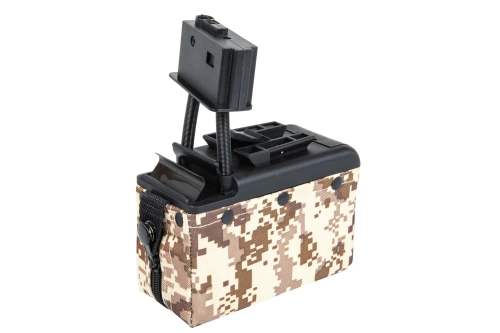 A&amp;K electric box magazine for 2000 BBs for M249 Digital Desert replicas