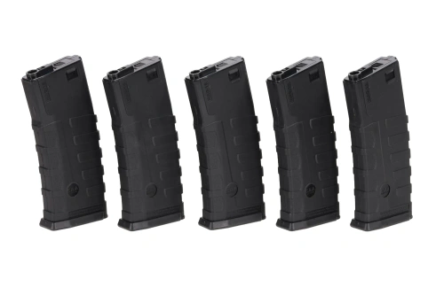 Set of 5 hi-cap 360 ball CAA magazines for M4/M16 replicas Black